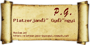 Platzerjanó Gyöngyi névjegykártya